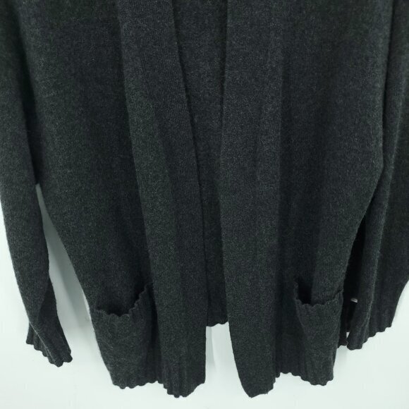 GAP 100% Cashmere Relaxed Fit Pocketed Open Cardigan M/L Charcoal Gray - Picture 6 of 14